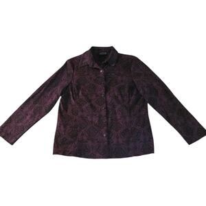 Urban Collection by Jerell Women's Size 12 Purple Black Floral Cotton Jacket
